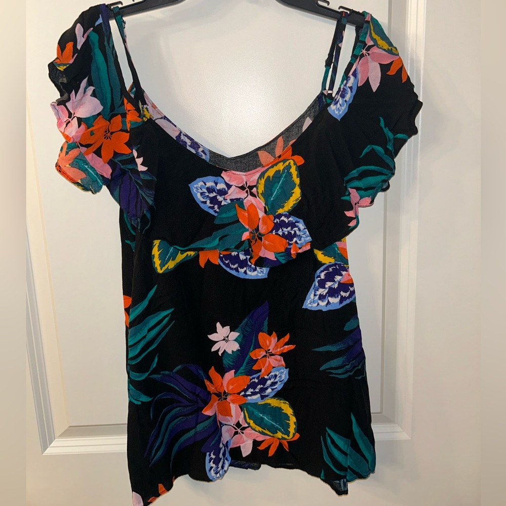 Old Navy Off the Shoulder Tropical Floral Top